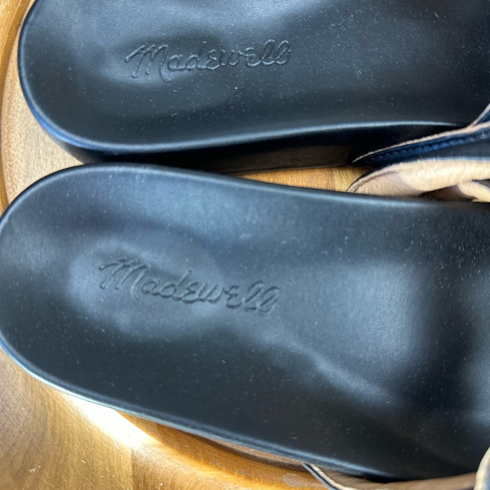 Madewell Black Braided Leather Slide Sandals View 5